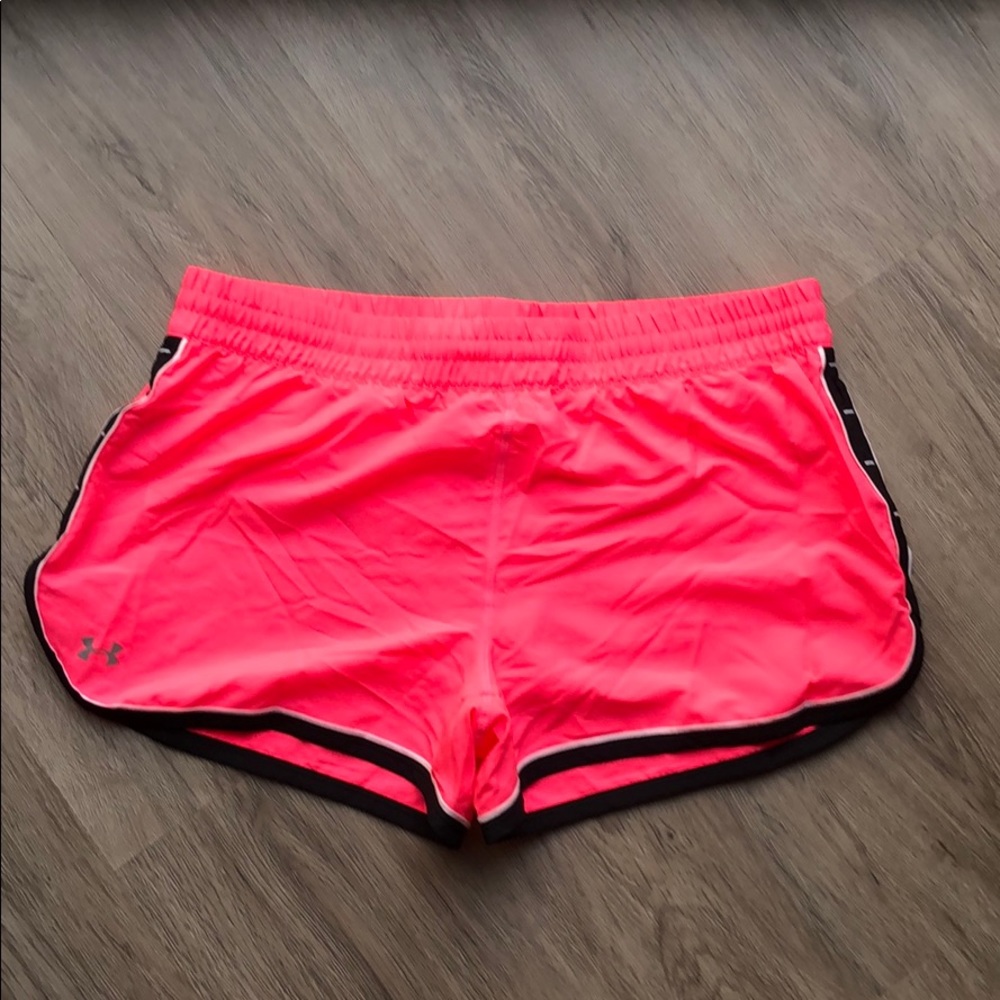 Bright pink underarmour shorts